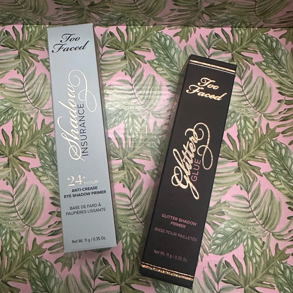 Too Faced Shadow Insurance and Glitter Glue Duo brand new rare!